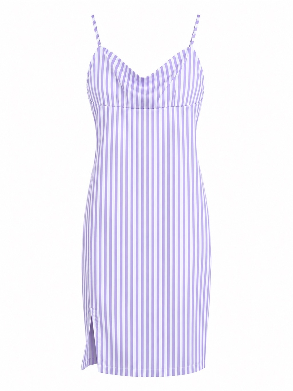 Princess Polly Lavender & White Striped Mini Dress Size US 6 Adjustable Straps